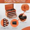 imageGoplus Rolling Tool Chest 5Drawer Tool Box Organizer wLockable Wheels ampamp Sliding Drawers ampamp Detachable Top ampamp Adjustable Shelf Tool Storage Cabinet for Garage WorkshopGrayOrange