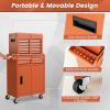 imageGoplus Rolling Tool Chest 5Drawer Tool Box Organizer wLockable Wheels ampamp Sliding Drawers ampamp Detachable Top ampamp Adjustable Shelf Tool Storage Cabinet for Garage WorkshopGrayOrange