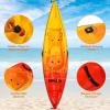 imageGoplus SitonTop Kayak 102ft Portable Recreational Kayak WDetachable Aluminum Paddle Backrest Bungee Storage 0ne Person Touring Drifting Fishing Kayaks Boat for Adults Lake River Sea