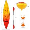 imageGoplus SitonTop Kayak 102ft Portable Recreational Kayak WDetachable Aluminum Paddle Backrest Bungee Storage 0ne Person Touring Drifting Fishing Kayaks Boat for Adults Lake River Sea