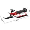 imageGoplus Snow Racer Sled Ski Sled Slider Board with Steering Wheel Twin Brakes Retractable Pull Rope for Kids Age 6 ampamp up Holds Two Children or a Teenager