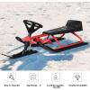 imageGoplus Snow Racer Sled Ski Sled Slider Board with Steering Wheel Twin Brakes Retractable Pull Rope for Kids Age 6 ampamp up Holds Two Children or a Teenager