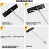imageGoplus Snow Roof Rake 4820FT Extendable Aluminum Snow Removal Tool w 25inch Wide Blade ampamp 5Section Easy Snapon Tubes Ideal for Clearing Trucks Trailers RV and Rooftops