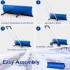 imageGoplus Snow Shovel with Wheels HeavyDuty Aluminium Snow Pusher w 375 AngleAdaptive Blade 90 Height Adjustable UShaped Handle Ergonomic Snow Plow Shovel for Doorway ampamp Sidewalk