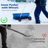 imageGoplus Snow Shovel with Wheels HeavyDuty Aluminium Snow Pusher w 375 AngleAdaptive Blade 90 Height Adjustable UShaped Handle Ergonomic Snow Plow Shovel for Doorway ampamp Sidewalk