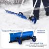 imageGoplus Snow Shovel with Wheels HeavyDuty Aluminium Snow Pusher w 375 AngleAdaptive Blade 90 Height Adjustable UShaped Handle Ergonomic Snow Plow Shovel for Doorway ampamp Sidewalk