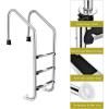 imageGoplus Swimming Pool Ladder 3Step InGround Stainless Steel Step for IndoorOutdoor Pool Heavy Duty NonSlip Ladder Easy Assembly