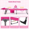 imageGoplus Tanning Chair Folding Adjustable Patio Lounge Chair with Face Hole Removable Pillow 330LBS Carry Strap Outdoor Sunbathing Chair Lightweight Portable Beach Lounge Chair 1 BeigePink