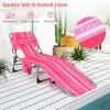 imageGoplus Tanning Chair Folding Adjustable Patio Lounge Chair with Face Hole Removable Pillow 330LBS Carry Strap Outdoor Sunbathing Chair Lightweight Portable Beach Lounge Chair 1 BeigePink Stripe
