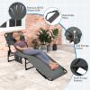 imageGoplus Tanning Chair Folding Adjustable Patio Lounge Chair with Face Hole Removable Pillow 330LBS Carry Strap Outdoor Sunbathing Chair Lightweight Portable Beach Lounge Chair 1 BeigeGrey
