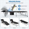 imageGoplus Tanning Chair Folding Adjustable Patio Lounge Chair with Face Hole Removable Pillow 330LBS Carry Strap Outdoor Sunbathing Chair Lightweight Portable Beach Lounge Chair 1 BeigeBlack