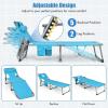 imageGoplus Tanning Chair Folding Adjustable Patio Lounge Chair with Face Hole Removable Pillow 330LBS Carry Strap Outdoor Sunbathing Chair Lightweight Portable Beach Lounge Chair 1 BeigeSky Blue