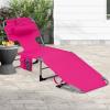 imageGoplus Tanning Chair Folding Adjustable Patio Lounge Chair with Face Hole Removable Pillow 330LBS Carry Strap Outdoor Sunbathing Chair Lightweight Portable Beach Lounge Chair 1 BeigePink