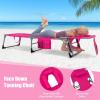 imageGoplus Tanning Chair Folding Adjustable Patio Lounge Chair with Face Hole Removable Pillow 330LBS Carry Strap Outdoor Sunbathing Chair Lightweight Portable Beach Lounge Chair 1 BeigePink