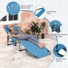 imageGoplus Tanning Chair Folding Adjustable Patio Lounge Chair with Face Hole Removable Pillow 330LBS Carry Strap Outdoor Sunbathing Chair Lightweight Portable Beach Lounge Chair 1 BeigeBlue