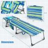 imageGoplus Tanning Chair Folding Adjustable Patio Lounge Chair with Face Hole Removable Pillow 330LBS Carry Strap Outdoor Sunbathing Chair Lightweight Portable Beach Lounge Chair 1 BeigeBlue Stripe
