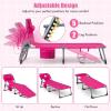 imageGoplus Tanning Chair Folding Adjustable Patio Lounge Chair with Face Hole Removable Pillow 330LBS Carry Strap Outdoor Sunbathing Chair Lightweight Portable Beach Lounge Chair 1 BeigePink