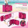imageGoplus Tanning Chair Folding Adjustable Patio Lounge Chair with Face Hole Removable Pillow 330LBS Carry Strap Outdoor Sunbathing Chair Lightweight Portable Beach Lounge Chair 1 BeigePink