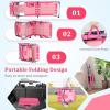 imageGoplus Tanning Chair Folding Adjustable Patio Lounge Chair with Face Hole Removable Pillow 330LBS Carry Strap Outdoor Sunbathing Chair Lightweight Portable Beach Lounge Chair 1 BeigePink Stripe