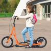 imageGoplus Youth Kick Scooter Kids Kick Scooter W 12Inch Air Filled Wheels Carbon Steel Frame Adjustable Handlebar Front and Rear Dual Brakes Ride On Toys for Adults Teens 8Orange
