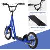 imageGoplus Youth Kick Scooter Kids Kick Scooter W 12Inch Air Filled Wheels Carbon Steel Frame Adjustable Handlebar Front and Rear Dual Brakes Ride On Toys for Adults Teens 8Blue