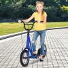 imageGoplus Youth Kick Scooter Kids Kick Scooter W 12Inch Air Filled Wheels Carbon Steel Frame Adjustable Handlebar Front and Rear Dual Brakes Ride On Toys for Adults Teens 8Blue