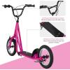 imageGoplus Youth Kick Scooter Kids Kick Scooter W 12Inch Air Filled Wheels Carbon Steel Frame Adjustable Handlebar Front and Rear Dual Brakes Ride On Toys for Adults Teens 8Pink