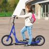 imageGoplus Youth Kick Scooter Kids Kick Scooter W 12Inch Air Filled Wheels Carbon Steel Frame Adjustable Handlebar Front and Rear Dual Brakes Ride On Toys for Adults Teens 8Blue