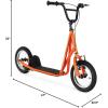 imageGoplus Youth Kick Scooter Kids Kick Scooter W 12Inch Air Filled Wheels Carbon Steel Frame Adjustable Handlebar Front and Rear Dual Brakes Ride On Toys for Adults Teens 8Orange