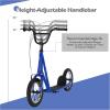 imageGoplus Youth Kick Scooter Kids Kick Scooter W 12Inch Air Filled Wheels Carbon Steel Frame Adjustable Handlebar Front and Rear Dual Brakes Ride On Toys for Adults Teens 8Blue