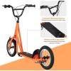 imageGoplus Youth Kick Scooter Kids Kick Scooter W 12Inch Air Filled Wheels Carbon Steel Frame Adjustable Handlebar Front and Rear Dual Brakes Ride On Toys for Adults Teens 8Orange