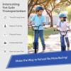 imageGoplus Youth Kick Scooter Kids Kick Scooter W 12Inch Air Filled Wheels Carbon Steel Frame Adjustable Handlebar Front and Rear Dual Brakes Ride On Toys for Adults Teens 8Blue