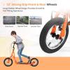 imageGoplus Youth Kick Scooter Kids Kick Scooter W 12Inch Air Filled Wheels Carbon Steel Frame Adjustable Handlebar Front and Rear Dual Brakes Ride On Toys for Adults Teens 8Orange