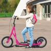 imageGoplus Youth Kick Scooter Kids Kick Scooter W 12Inch Air Filled Wheels Carbon Steel Frame Adjustable Handlebar Front and Rear Dual Brakes Ride On Toys for Adults Teens 8Pink