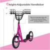 imageGoplus Youth Kick Scooter Kids Kick Scooter W 12Inch Air Filled Wheels Carbon Steel Frame Adjustable Handlebar Front and Rear Dual Brakes Ride On Toys for Adults Teens 8Pink