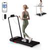 imageGoplus 2 in 1 Folding Treadmill 25HP 340 LBS Capacity Walking Pad with Handle Bar Under Desk Treadmill with Remote Control LED Display and APP Foldable Portable Treadmills for Home Small Office
