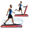 imageGoplus 2 in 1 Folding Treadmill 475HP Superfit Under Desk Electric Treadmill with APP Control LED Touch Screen Blue Tooth Speaker Remote Control Walking Jogging for Home OfficeRed
