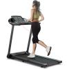 imageGoplus 225HP Folding Treadmill Portable Electric Superfit Treadmill WAPP Control 12 Preset Programs Blue Tooth Speaker LED Display Walking Running Machine for Home OfficeBlue