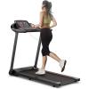 imageGoplus 225HP Folding Treadmill Portable Electric Superfit Treadmill WAPP Control 12 Preset Programs Blue Tooth Speaker LED Display Walking Running Machine for Home OfficeRed