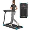 imageGoplus Folding Treadmill Compact Superfit Treadmill with APP Control Blue Tooth Speaker 12 Preset Programs LED Display and Device Holder Walking Running Machine for Home OfficeNavy