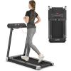 imageGoplus Folding Treadmill Compact Superfit Treadmill with APP Control Blue Tooth Speaker 12 Preset Programs LED Display and Device Holder Walking Running Machine for Home OfficeBlackSilver