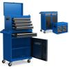 imageGoplus Rolling Tool Chest 5Drawer Tool Box Organizer wLockable Wheels ampamp Sliding Drawers ampamp Detachable Top ampamp Adjustable Shelf Tool Storage Cabinet for Garage WorkshopGrayBlue