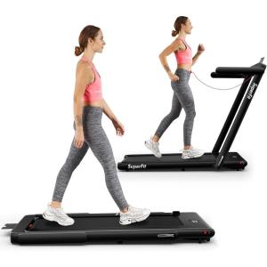 imageGoplus 1100W Folding Treadmill Electric Motorized Power Fitness Running Machine wSupportBlack