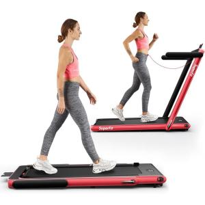imageGoplus 2 in 1 Folding Electric Treadmill 225HP Superfit Under Desk InstallationFree with Blue Tooth Speaker Remote Control APP Control and LED Display Walking Jogging for Home Office