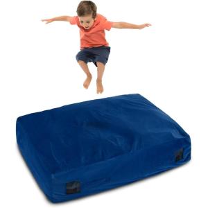imageGoplus Crash Pad 57quotx57quot 47quotx355quot 475x475ft 4x3ft Sensory Mat with Foam Blocks and Washable Velvet Cover for Kids and Adults Play Therapy Jump Relax47x355 Blue