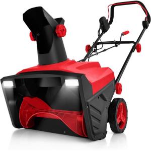 imageGoplus Electric Snow Blower 3190 RPM 20W Corded Snow Thrower w 15 AMP Motor 180 Rotating ampamp 30 FT Throwing Chute Dual LED Lights HDPE WearResistant Wheels Snow Removal for Driveway BlueRed