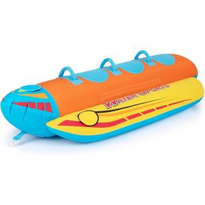 imageGoplus Inflatable Towable Tubes for Boating 1213 Rider Hot Dog Tube for Boat to Pull Water Sports Banana Boat with EVAPadded Seats for Towing Rider13 Riders