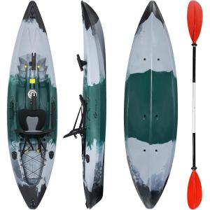 imageGoplus SitonTop Fishing Kayaks for Adults 97 FT One Person Recreational Touring Kayak WAluminum Paddle 4 Fishing Rod Holders Padded Seat Lightweight Kayak for Lake River Ocean