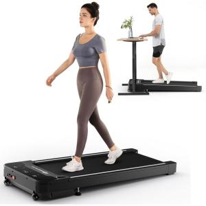 imageGoplus Under Desk Treadmill Electric Treadmill Walking Pad with Touchable LED Display and Wireless Remote Control Builtin 3 Workout Modes and 12 Programs Running Jogging for Home Office
