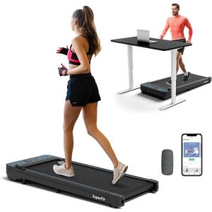 imageGoplus Walking Pad 300 LBS Capacity Under Desk Treadmill with Remote ampamp APP Control and LED Display Portable Treadmills for Home Small Office